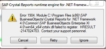 SAP Crystal Reports .NET runtime